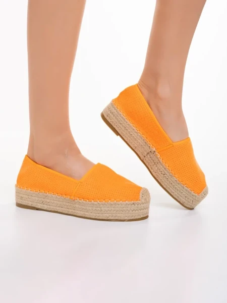 Espadrile dama portocalii din material textil Holland
