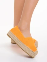 Espadrile dama portocalii din material textil Holland