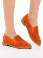 Espadrile dama portocalii din material textil Aubrie