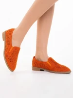 Espadrile dama portocalii din material textil Aubrie