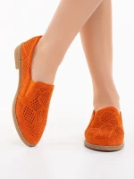 Espadrile dama portocalii din material textil Aubrie