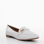 Mocasini dama albi din piele ecologica Genevieve