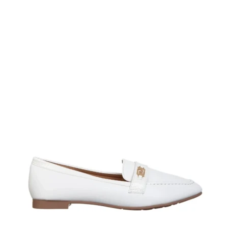 Mocasini dama albi din piele ecologica Genevieve