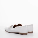 Mocasini dama albi din piele ecologica Genevieve