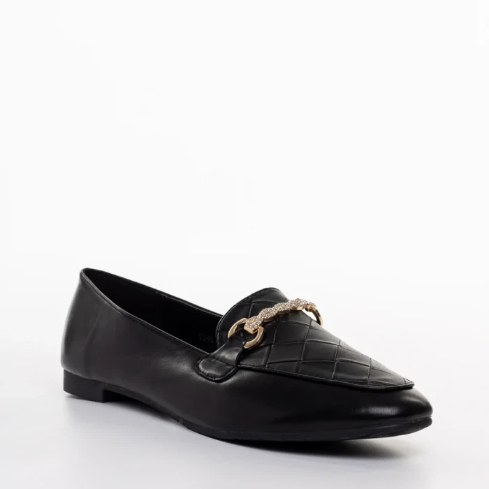 Mocasini dama negri din piele ecologica Ambrose