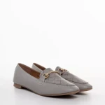 Mocasini dama gri din piele ecologica Ambrose