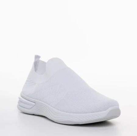 Pantofi sport dama albi din material textil Giuliana