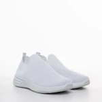 Pantofi sport dama albi din material textil Giuliana