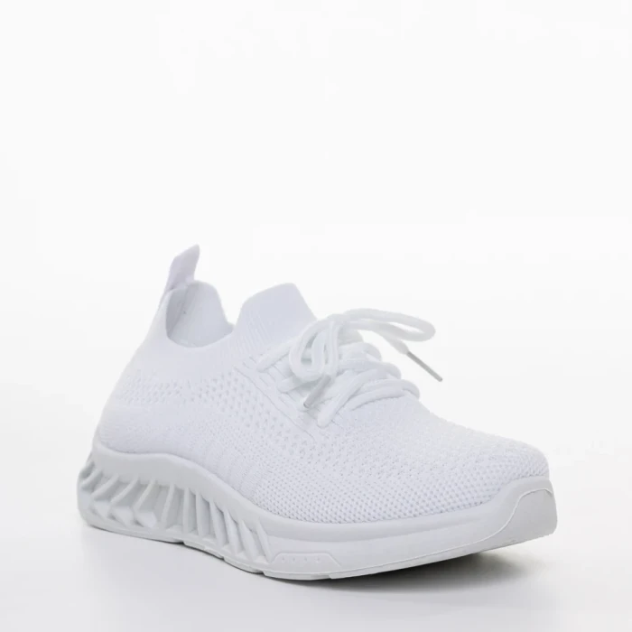 Pantofi sport copii albi din material textil Peyton