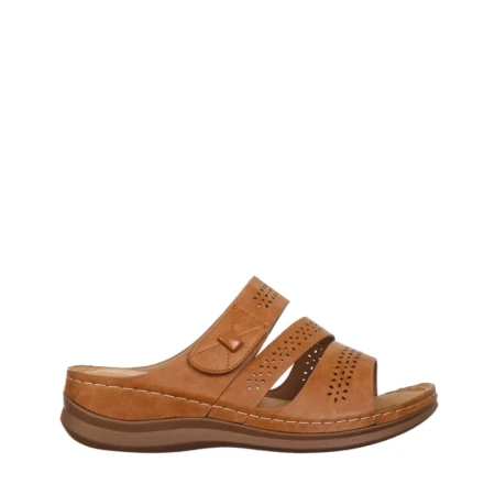 Papuci dama camel din piele ecologica Finley