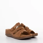 Papuci dama camel din piele ecologica Finley