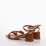 Sandale dama cu toc camel din piele ecologica Nayeli