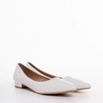 Balerini dama albi din piele ecologica Wren