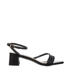 Sandale dama cu toc negre din piele ecologica Nayeli