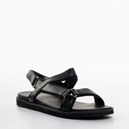 Sandale dama negre din piele ecologica Ophelia