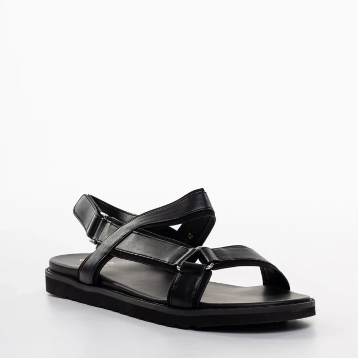 Sandale dama negre din piele ecologica Ophelia