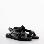 Sandale dama negre din piele ecologica Ophelia