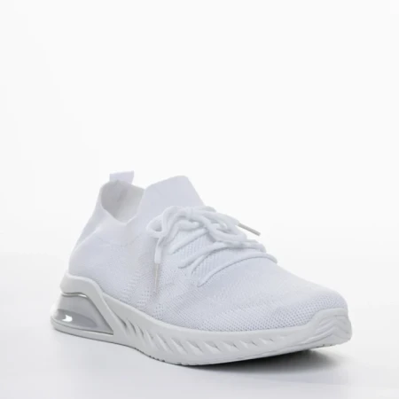 Pantofi sport dama albi din material textil Kyla