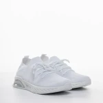 Pantofi sport dama albi din material textil Kyla