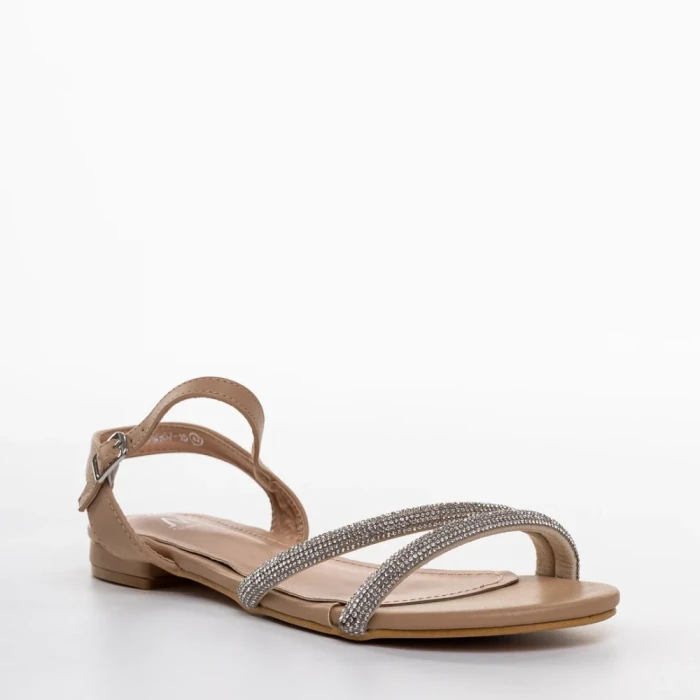 Sandale dama bej din piele ecologica Emely