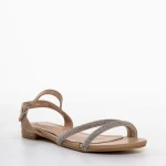 Sandale dama bej din piele ecologica Emely