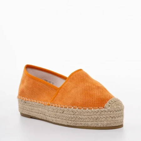 Espadrile dama portocaliu deschis din material textil Holland