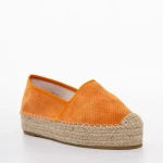 Espadrile dama portocaliu deschis din material textil Holland