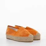 Espadrile dama portocaliu deschis din material textil Holland