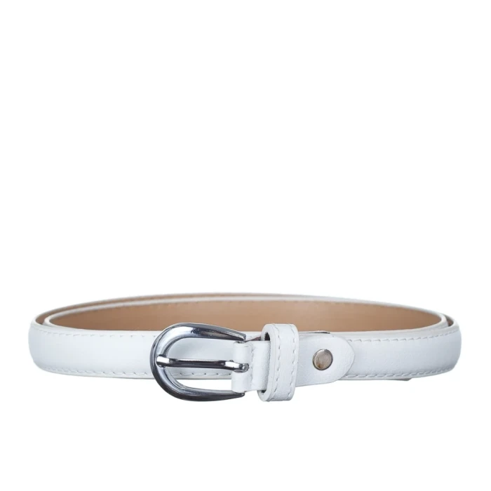 Curea dama alba din piele ecologica RH-19001