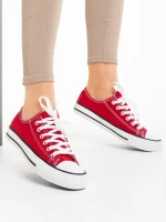 Tenisi dama rosu din material textil Selima