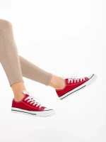 Tenisi dama rosu din material textil Selima