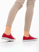 Tenisi dama rosu din material textil Selima