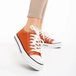 Tenisi dama portocaliu inchis din material textil Selima