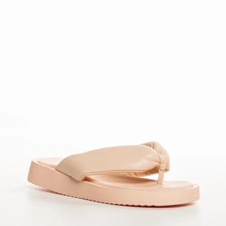 Papuci copii roz din piele ecologica Ronald