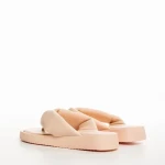 Papuci copii roz din piele ecologica Ronald