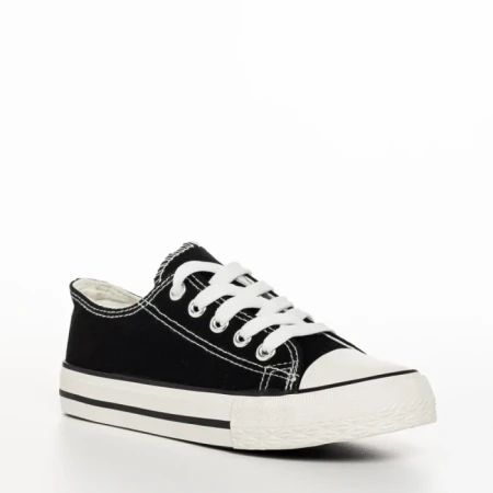 Tenisi copii negri din material textil Eris