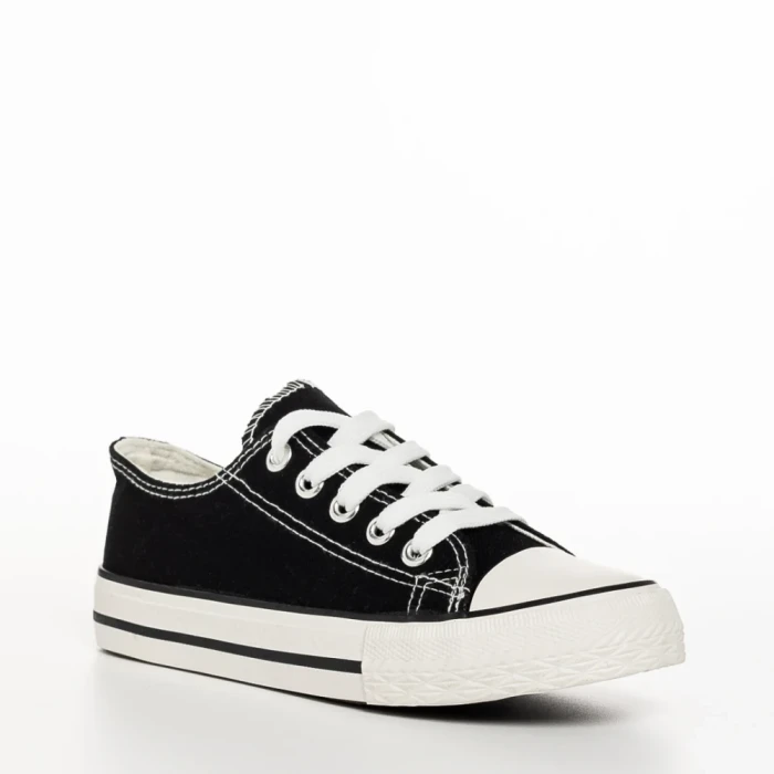 Tenisi copii negri din material textil Eris