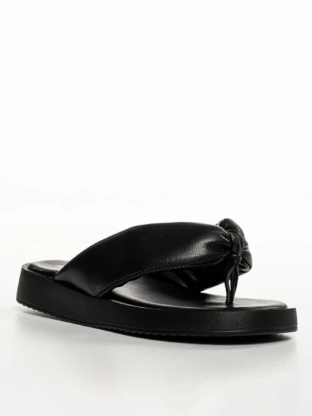 Papuci copii negri din piele ecologica Ronald