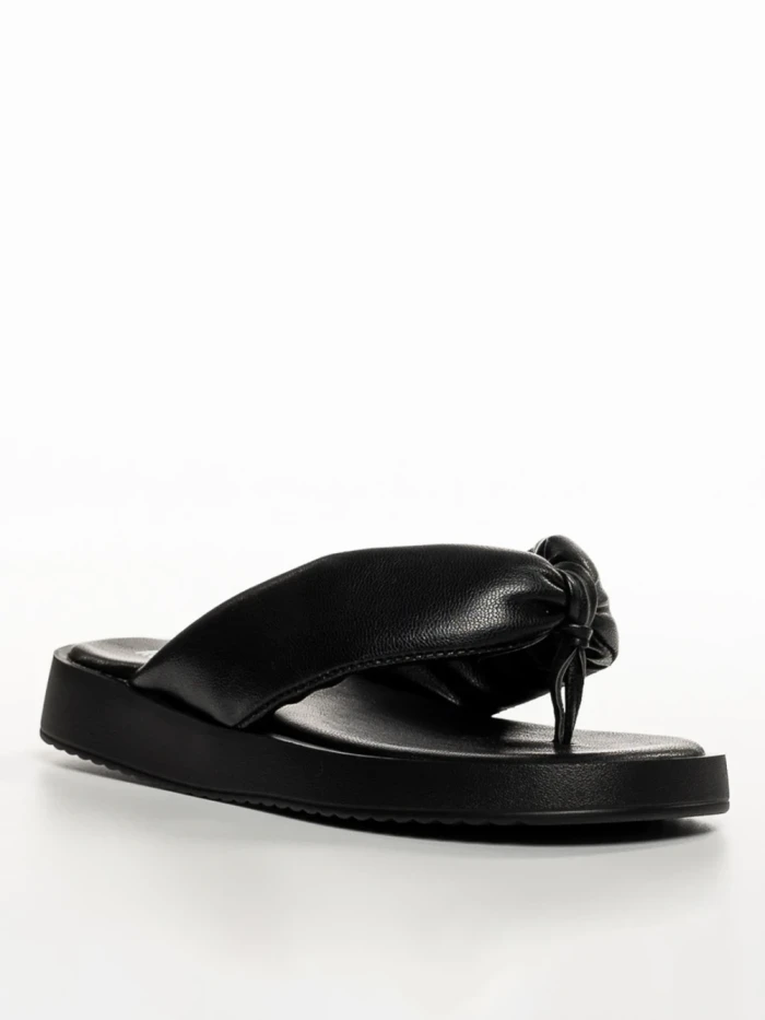 Papuci copii negri din piele ecologica Ronald