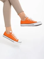 Tenisi dama portocalii din material textil Selima