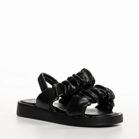 Sandale copii negre din piele ecolgica Larry