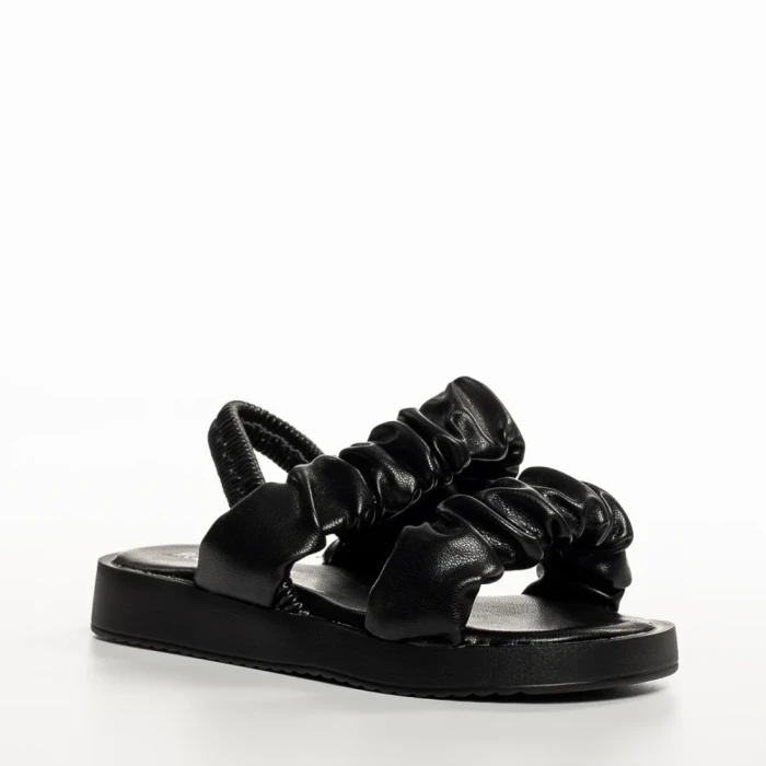 Sandale copii negre din piele ecolgica Larry