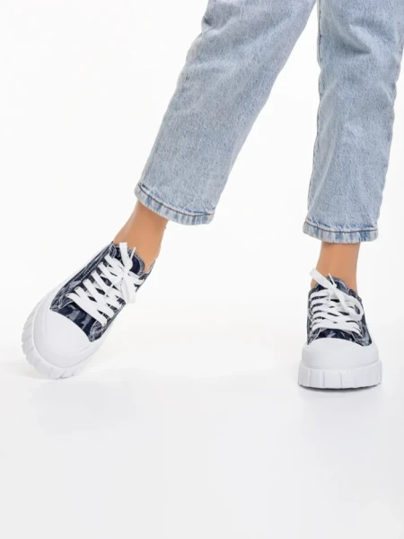 Tenisi dama albastri inchis din material textil Jeremiah