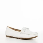 Mocasini dama albi din piele ecologica Stanley