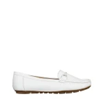 Mocasini dama albi din piele ecologica Stanley