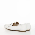 Mocasini dama albi din piele ecologica Stanley