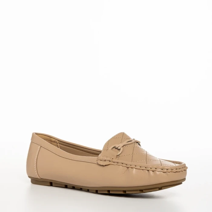 Mocasini dama bej din piele ecologica Stanley