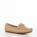 Mocasini dama bej din piele ecologica Stanley