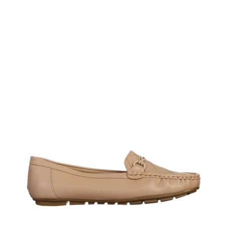 Mocasini dama bej din piele ecologica Stanley