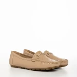 Mocasini dama bej din piele ecologica Stanley
